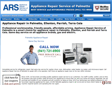 Tablet Screenshot of palmetto-appliance-repair.com